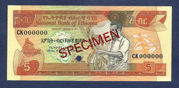 Ethiopia 5 Birr 1976 Specimen P31s UNC - Ethiopië