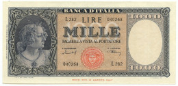 1000 LIRE ITALIA ORNATA DI PERLE MEDUSA 11/02/1949 SPL+ - Autres & Non Classés