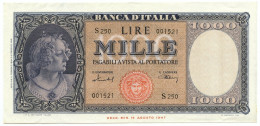 1000 LIRE ITALIA ORNATA DI PERLE MEDUSA 11/02/1949 SPL+ - Sonstige & Ohne Zuordnung