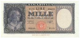 1000 LIRE ITALIA ORNATA DI PERLE MEDUSA 11/02/1949 SPL+ - Andere & Zonder Classificatie