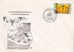 A12515-NATIONAL ENVIRONMENTAL PROTECTION CONFERENCE, BUTTERFLY PIERIS 1992 BRASOV,USED STAMPS ON COVER, ROMANIAN POSTAGE - Papillons