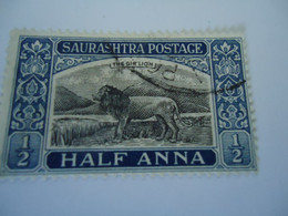 SORUTH INDIA STATES USED STAMPS LIONS - Soruth