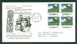 Emily CARR, Peintre / Paintor; Corbeau / Raven; Timbre Scott # 532 Stamp; Pli Premier Jour / First Day Cover (6526) - Cartas & Documentos
