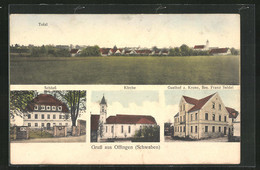 AK Offingen /Schwaben, Gasthof Zur Krone, Schloss, Kirche - Unclassified
