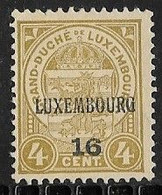 Luxembourg 1916 Prifix Nr. 106 - Preobliterati