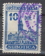 Yugoslavia 1955 , Subotica, Local Administrative Stamp, Revenue, Tax Stamp 10d - Service