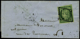 Lettre N° 2, 15c Vert Obl Grille Légèe Sur L Pour Paris, Au Verso Paris 22 Jan 51 + Levée De 8 1/2 Du Soir F T.B. Signé  - Sonstige & Ohne Zuordnung