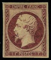 Neuf Avec Charnière N° 18d, 1f Empire Carmin, Réimpression, Cl, Superbe - Autres & Non Classés