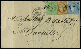 Lettre N° 36, 53 + 60A, Affranchissemnt à 40c Sur L Datée Manusc. Du 1 Mai 1873, Càd De Paris, Pl De La Bourse 1 Mai, Po - Autres & Non Classés