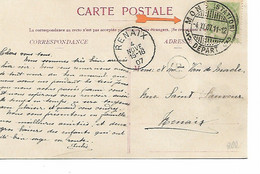 REF4676/ TP 83 S/CP Mons Càp Mons Station Départ 1907 > Renaix C.d'arrivée - Rural Post