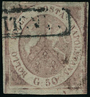 Oblitéré N°7. 50g Rose. T.B. Signé J.F. Brun (Sassone 5000 Euros) - Autres & Non Classés