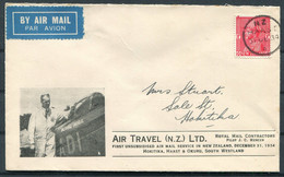 1934 (Dec 31st) New Zealand First Flight Airmail Cover HAAST - HOKITIKA - Airmail