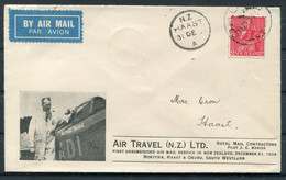 1934 (Dec 31st) New Zealand First Flight Airmail Cover OKURU - HAAST - Corréo Aéreo