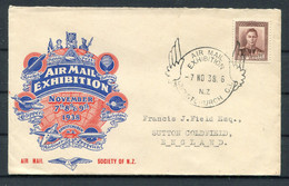 1938 (Nov 7th) New Zealand Christchurch National Airmail Exhibition Cover - Luchtpost