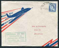 1954 (Nov 1st) New Zealand First Flight Airmail Cover Wanganui - Airmail