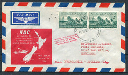 1956 (April 16th) New Zealand First Flight Airmail Cover Invercargill - Auckland - Poste Aérienne