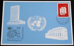 UNO GENF 1982 Mi-Nr. 114 Blaue Karte - Blue Card Mit Erinnerungsstempel BASEL - Lettres & Documents
