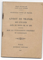 OROZCO JEAN NE 1930 A BEZIERS - A TRAVAILLE CHEZ UN PHARMACIEN - LIVRET DE TRAVAIL DES ENFANTS AGES DE MOINS DE 18 ANS - Documents Historiques