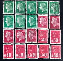 France - République Française - W1/19 - (°)used - 1969/71 - Michel 1649 IIx -1650Ix -1735x - Marianne - Collections