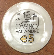 22 VAL ANDRÉ CASINO JETON DE 5 EUROS N° 00481 CHIP TOKENS COINS GAMING - Casino