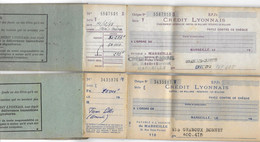 MARSEILLE - GRANOUX BONNET - CARNETS DE CHEQUES CREDIT LYONNAIS - LOT DE 2 - Documents Historiques