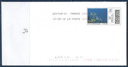 MonTimbrenLigne Poissons  Lettre Verte 20g Sur Enveloppe Oblitéré 10-09-19 - Timbres à Imprimer (Montimbrenligne)
