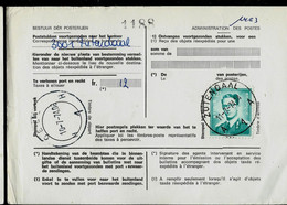 Doc De La Poste N° 965 : Obl. ZUTENDAAL - A 1 A - Du 11/07/74 - 1953-1972 Brillen