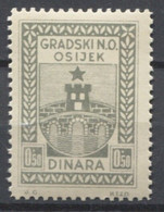 Yugoslavia 1946 , Gradski NO Osijek, Local Administrative Stamp, Revenue, Tax Stamp 500d, MNH - Service