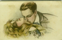 BUSI SIGNED 1910s POSTCARD - COUPLE KISSING - N- 124 (BG1697) - Busi, Adolfo