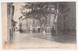 CPA VAUCLUSE.SORGUES.INONDATIONS DU 9 NOVEMBRE 1907.RUE DE LA TOUR DE L'EGLISE - Sorgues