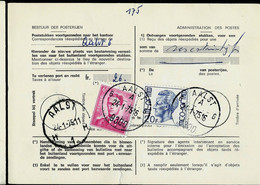 Doc De La Poste N° 965 : Obl. AALST - 6 A 6 - ( 9800 ) Du 24/01/75 - 1953-1972 Lunettes