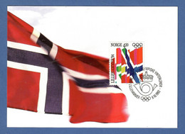 Norwegen / Norge 1992  Mi.Nr. 1106 , Olympische Winterspiele  Lillehammer - Maximum Card - Lillehammer 9.10.1992 - Maximumkaarten