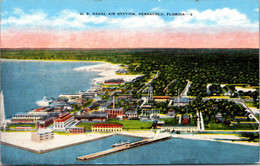 Florida Pensacola  U S Naval Air Station Brid's Eye View 1954 - Pensacola