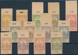 (*) 1913 Árvíz Sor 13 értékének ívszéli Próbanyomata / Flood Charity 13 Different Margin Proofs - Altri & Non Classificati