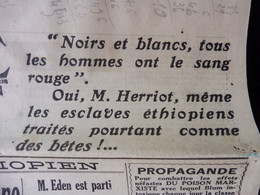 1935 L'AMI DU PEUPLE: Noirs Et Blancs, Tous Ont Le Sang Rouge; Propagande ; Jacques Doriot Désigne Les Complotistes; Etc - Algemene Informatie