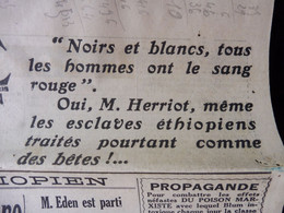 1935 L'AMI DU PEUPLE: Noirs Et Blancs, Tous Ont Le Sang Rouge; Propagande ; Jacques Doriot Désigne Les Complotistes; Etc - Informaciones Generales