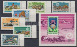 ** 1974 100 éves Az UPU ívszéli Sor Mi 842-848 + Blokk Mi 36 - Altri & Non Classificati