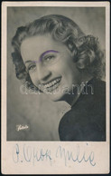 Orosz Júlia (1908-1997) Opera-énekesnő Aláírt Fotólapja, A Fotólap Sarkán Törésnyommal, A Felületén Firkával. - Altri & Non Classificati