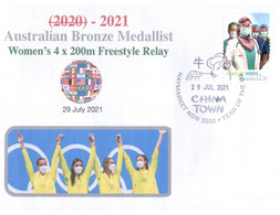 (V V 26 A) 2020 Tokyo Summer Olympic Games - Australia Bronze Medal - 29-7-2021 - Swimming (COVID-19 Stamp) - Zomer 2020: Tokio