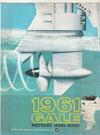 Rare Publicité Bateaux Moteur HB  GALE  Modèles 1961 - Advertising