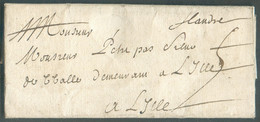 LAC (manuscrit) Des Flandres Du 6 Juin 1712 Vers Lille; Port '5'.  Rare - Verso Décompte 8-2.  TB - 18516 - 1621-1713 (Pays-Bas Espagnols)