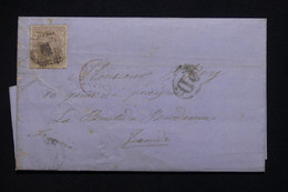 ESPAGNE - Lettre Pour La France En 1872, Affranchissement Allégorique De L'Espagne - Période Régence - L 102947 - Cartas & Documentos