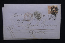 ESPAGNE - Lettre Pour La France En 1870, Affranchissement Allégorique De L'Espagne - Période Régence - L 102948 - Brieven En Documenten