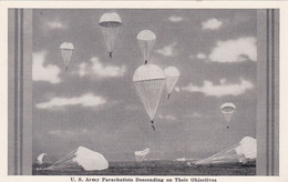 US Army Parachutists Descending On Their Objectives - Parachutting