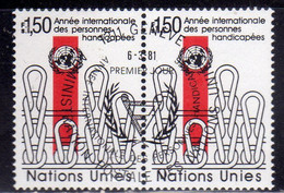 UNITED NATIONS GENEVE GINEVRA GENEVA ONU UN UNO 1980 INTERNATIONAL YEAR OF THE DISABLED 1.50fr USATO USED OBLITERE' - Gebruikt