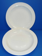 2 PLATS En PORCELAINE LIMOGES BLANCHE ANCIENS Signés A. VIGNAUD ROND Et CREUX Collection Déco Table Cuisine Vitrine - Limoges (FRA)