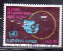 UNITED NATIONS GENEVE GINEVRA GENEVA ONU UN UNO 1980 WOMEN YEAR EMBLEM LA FEMME LA DONNA 0.70fr USED OBLITERE' USATO - Gebruikt