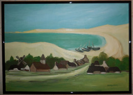 Tableau à L'huile Sur Toile De Vangrevelinge :Dunkerque ( DUNKERQUE Future Cale Des Pêcheurs ; Format 67x48 - Olii