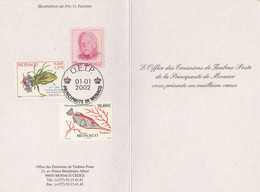 Monaco - Meilleurs Voeux 2002 - Carte 2 Volets - Lettres & Documents
