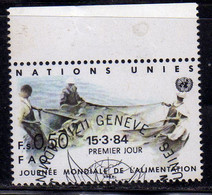 UNITED NATIONS GENEVE GINEVRA GENEVA ONU UN UNO 1984 FAO WORLD FOOD DAY PROGRAMME ALIMENTAIRE 0.50fr USED OBLITERE USATO - Usati